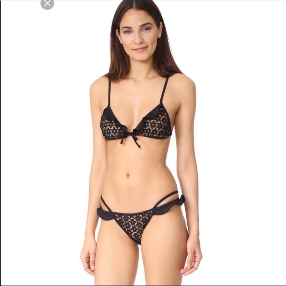 For Love and Lemons Black Alicante Bikini Top